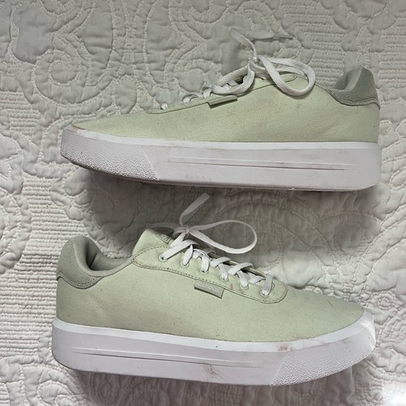 Women’s adidas Neo Court Platform Cln 'Linen Green' Size 10 - Picture 1 of 6